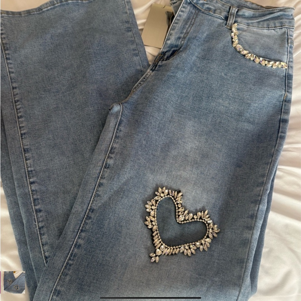 Embellished Blue Jeans - Picture 2 of 3